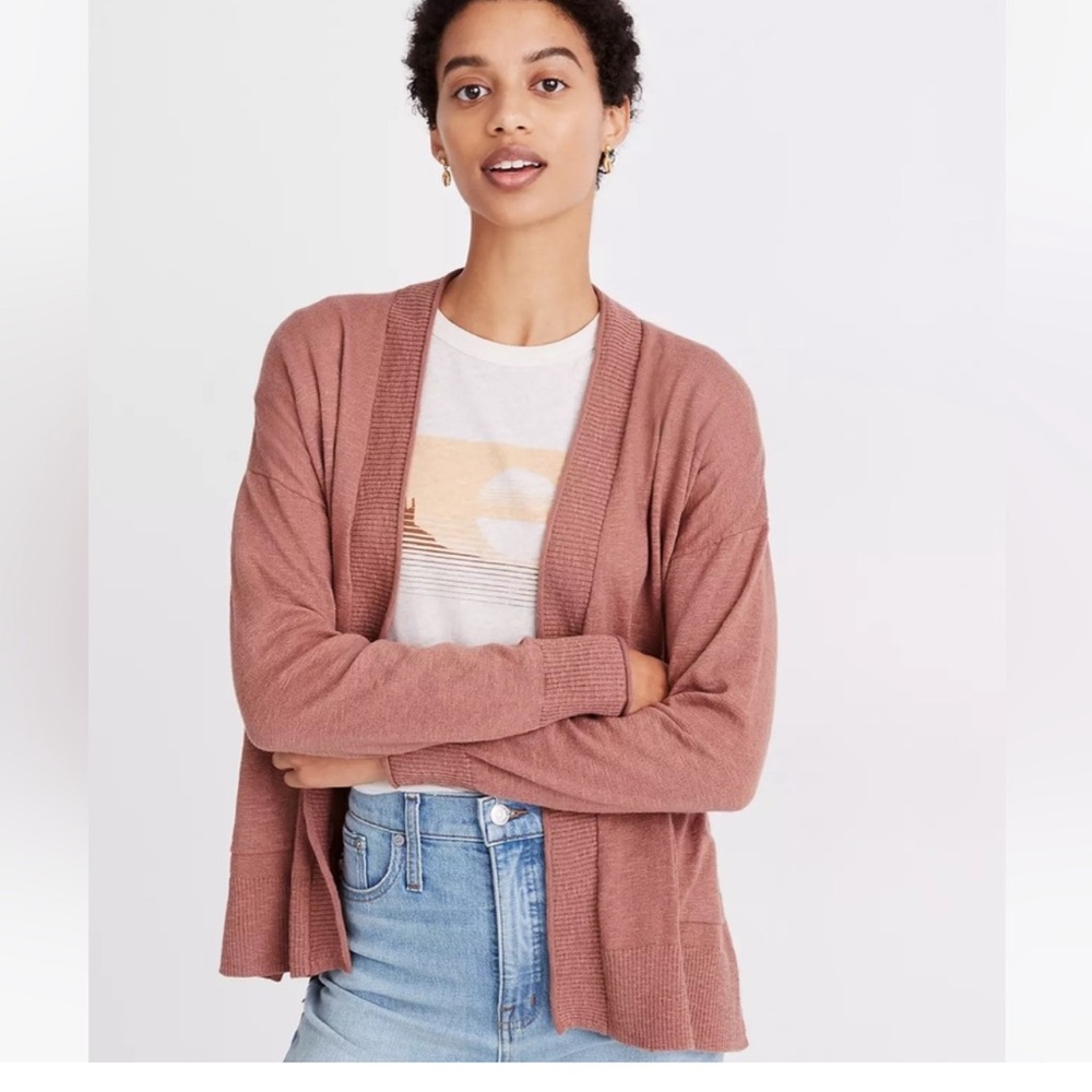Madewell Cardigan Open Front Sweater Lightweight With Pockets Sz Xsmall.